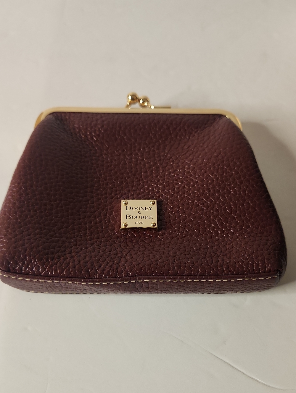 Dooney & Bourke Pebble Leather Coin/ Card Purse - Deep Wine